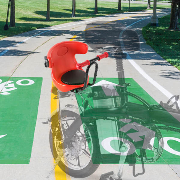 Kinderfietsstoeltje met pedaal en handgreep - comfortabel fietsstoeltje voor dames en heren