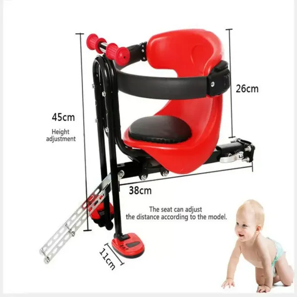 Kinderfietsstoeltje met pedaal en handgreep - comfortabel fietsstoeltje voor dames en heren Kinderfietsstoeltje met pedaal en handgreep - comfortabel fietsstoeltje voor dames en heren