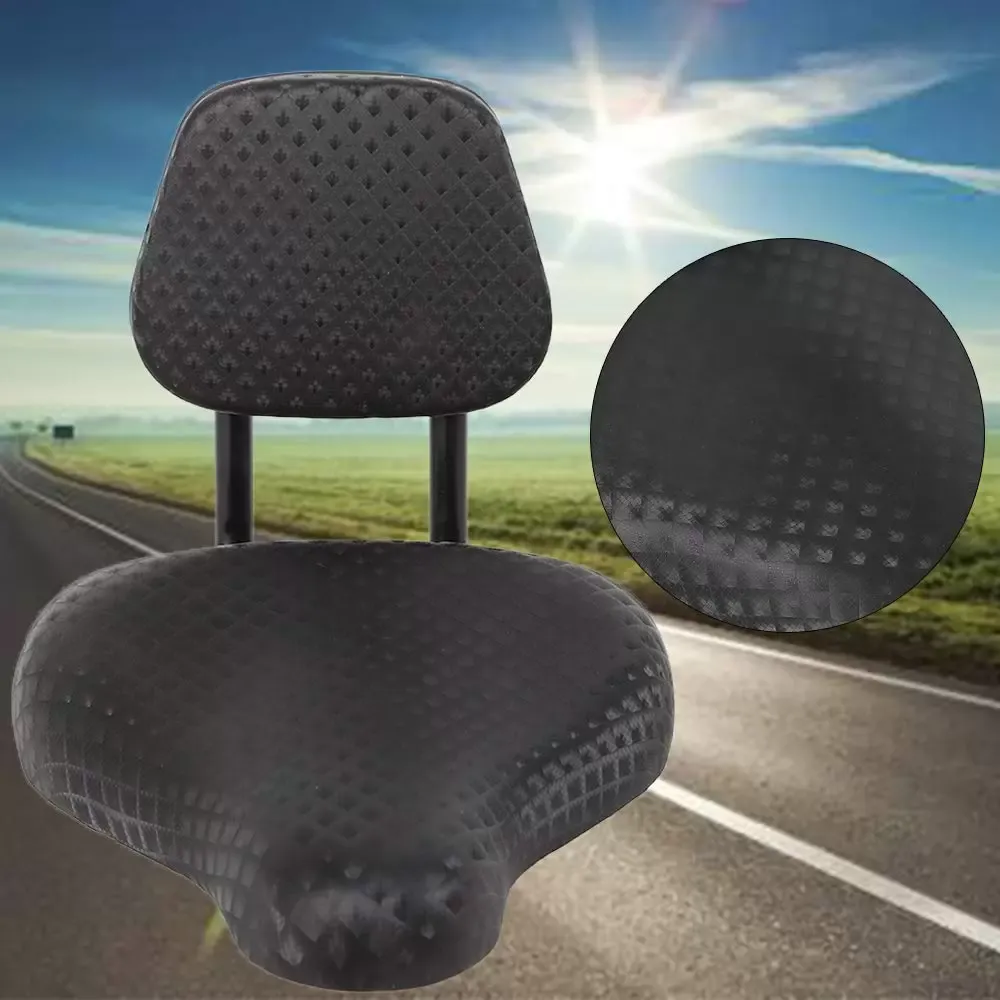 Fietszadel met PU-rugleuning Waterdicht Zacht zadel voor elektrische fiets Universeel Zwart