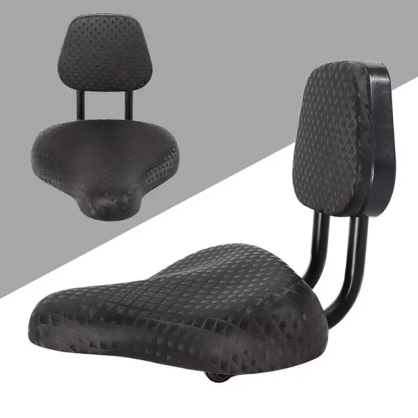 Fietszadel met PU-rugleuning Waterdicht Zacht zadel voor elektrische fiets Universeel Zwart Fietszadel met PU-rugleuning Waterdicht Zacht zadel voor elektrische fiets Universeel Zwart