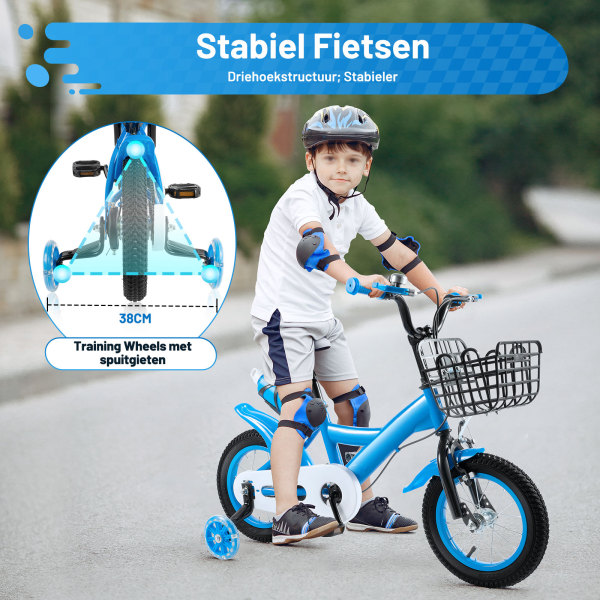 12 inch kinderfiets fiets van koolstofstaallegering met rem en zijwieltjes voor peuterjongen en meisje 12 inch kinderfiets fiets van koolstofstaallegering met rem en zijwieltjes voor peuterjongen en meisje