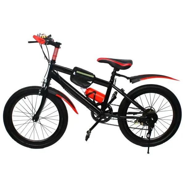20 inch mountainbike koolstofstaal kindermountainbike dubbele schijf voor meisjes jongens rood