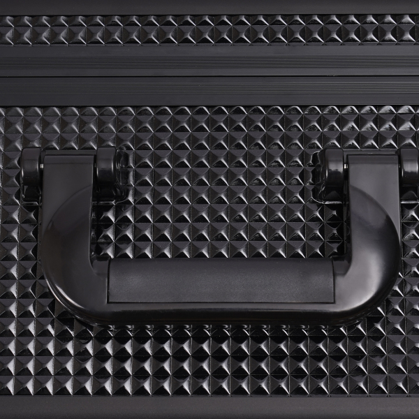 Aluminium make-upkoffer, gereedschapskoffer voor het opbergen van scharen, make-up en andere spullen, zwart Aluminium make-upkoffer, gereedschapskoffer voor het opbergen van scharen, make-up en andere spullen, zwart