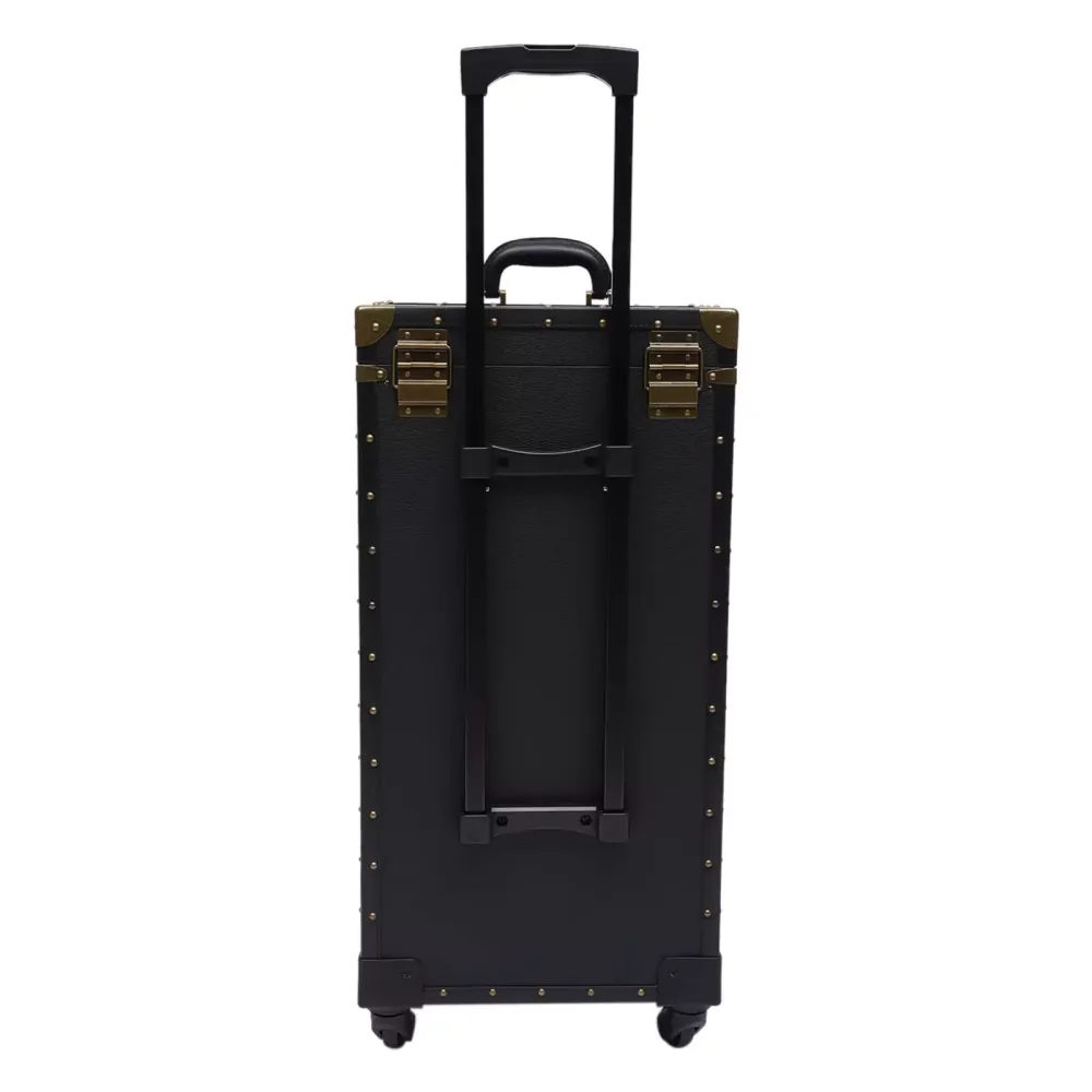 Rollende afsluitbare trein make-up koffer op wielen kapper stylist schoonheidssalon bagage reisorganisator