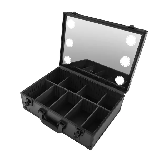 Make-up tas met spiegel en verlichting Make-up organizer - Make-up tas - Huidverzorgingsproducten - Opbergorganisator