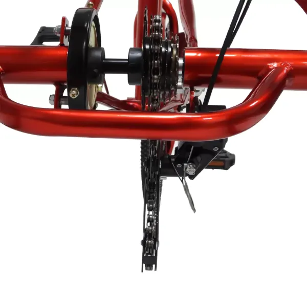 Vouwfiets 24 inch volwassen driewieler 3 wielen fiets met mand en rugleuning 7 versnellingen driewieler voor senioren (rood) Vouwfiets 24 inch volwassen driewieler 3 wielen fiets met mand en rugleuning 7 versnellingen driewieler voor senioren (rood)