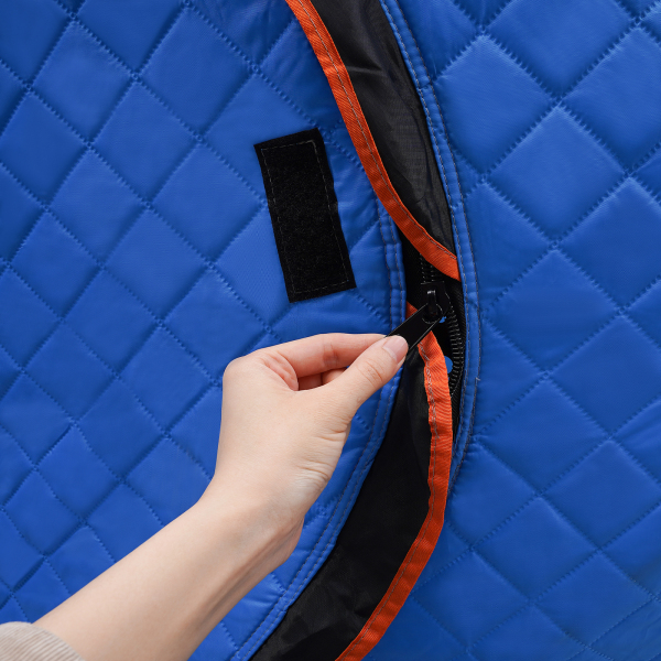 Draagbare ijsvisschuilplaats voor vissers Vierkante thermische ijsvishut met reflecterende strips