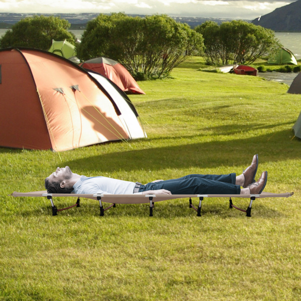 Opvouwbaar tentbedje, draagbaar slaapbedje, opvouwbaar campingbedje, kaki