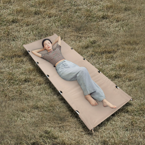 Opvouwbaar tentbedje, draagbaar slaapbedje, opvouwbaar campingbedje, kaki Opvouwbaar tentbedje, draagbaar slaapbedje, opvouwbaar campingbedje, kaki