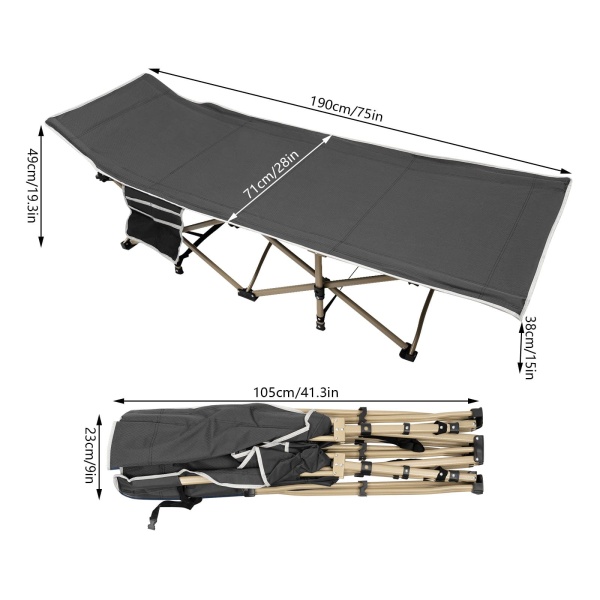 Campingbedje - Reiswieg - Opvouwbaar kampeerbedje - voor kamperen wandelen - Lichtgewicht buitenslaapbedje - met opbergtas (grijs) Campingbedje - Reiswieg - Opvouwbaar kampeerbedje - voor kamperen wandelen - Lichtgewicht buitenslaapbedje - met opbergtas (grijs)