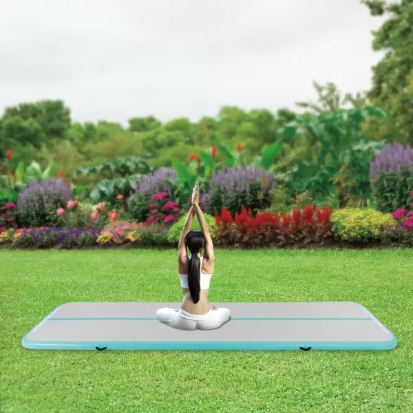 Opblaasbare gymnastiekmat, fitnessmat, sportmat, met draagtas en elektrische luchtpomp, 1*4 M