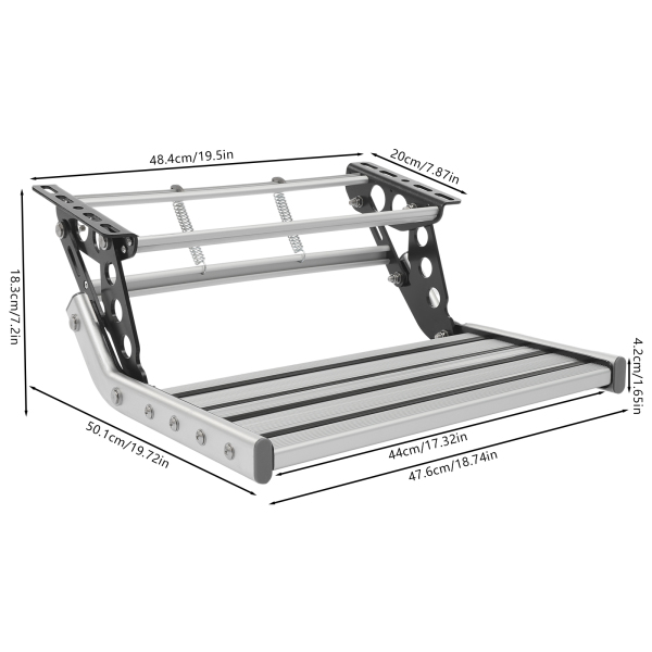 Opvouwbare RV-trede, RV Camper-trede, handmatige RV-trede met LED-licht voor campers, campers, caravans