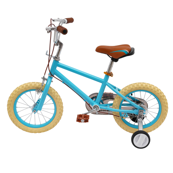 14 inch kinderfiets voor meisjes/jongens, voor kinderen van 3-4 jaar en een lengte van 90-110 cm (blauw)