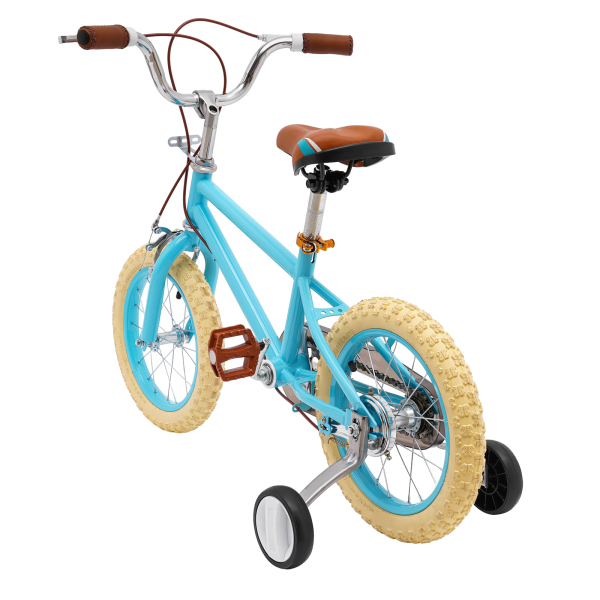 14 inch kinderfiets voor meisjes/jongens, voor kinderen van 3-4 jaar en een lengte van 90-110 cm (blauw)