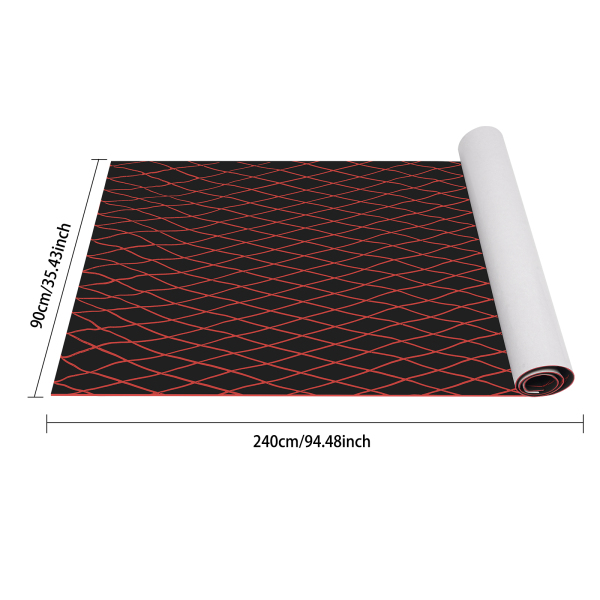 Antislipmat, EVA Bootvloermat, Antislipmat voor Boot en Jacht - Zwart + Rood