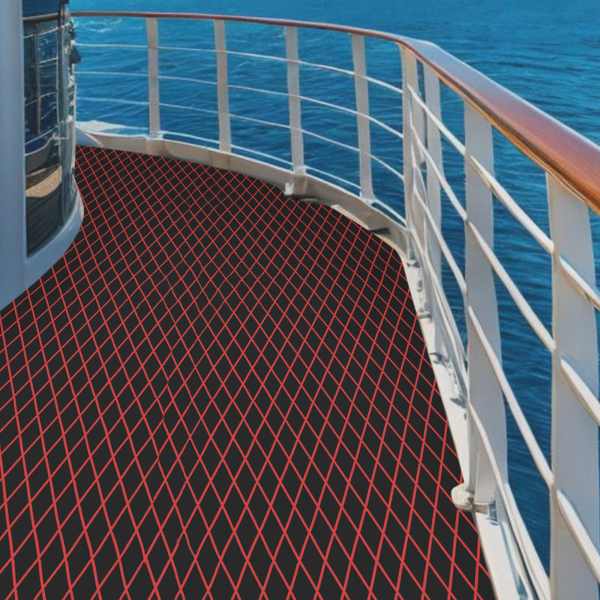 Antislipmat, EVA Bootvloermat, Antislipmat voor Boot en Jacht - Zwart + Rood
