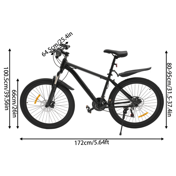 26in Mountain Hardtail Mountain Bike, Volwassen Fiets, Mountain Bike voor Entertainment of Oefening
