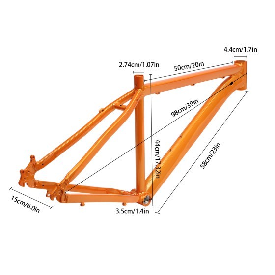26 inch fietsframe, mountainbikeframe, licht - aluminium frame en vork met vaste versnelling 26 inch fietsframe, mountainbikeframe, licht - aluminium frame en vork met vaste versnelling