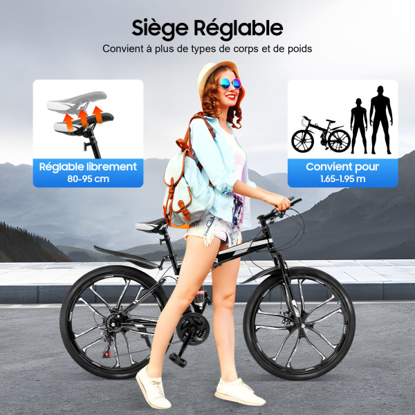 26 inch opvouwbare mountainbike met 21 versnellingen, mountainbike voor tieners