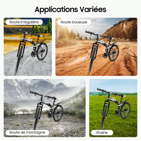 26 inch opvouwbare mountainbike met 21 versnellingen, mountainbike voor tieners