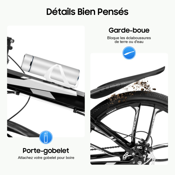 26 inch opvouwbare mountainbike met 21 versnellingen, mountainbike voor tieners