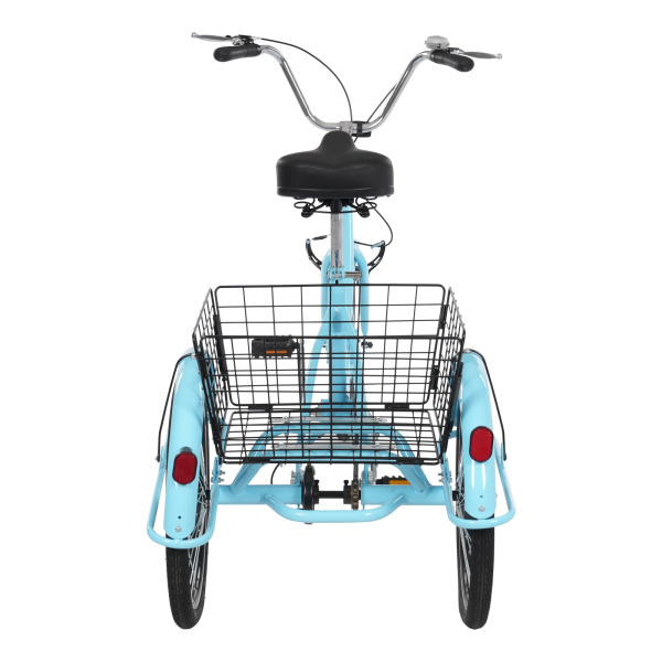 20in Driewieler Fiets Roestbestendige Volwassen Driewieler 3 Wiel Fiets met Anti-slip Banden Spatbord voor Steden Stranden Blauw 20in Driewieler Fiets Roestbestendige Volwassen Driewieler 3 Wiel Fiets met Anti-slip Banden Spatbord voor Steden Stranden Blauw