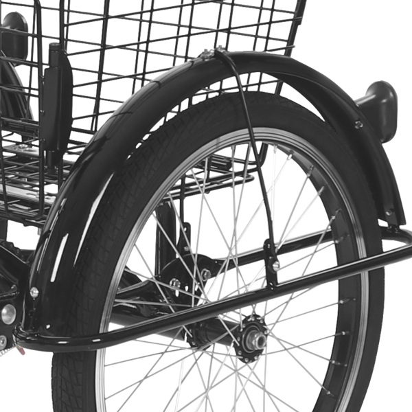 20in Driewieler Fiets Roestbestendige Volwassen Driewieler 3 Wiel Fiets met Anti-slip Banden Spatbord voor Steden Stranden Zwart 20in Driewieler Fiets Roestbestendige Volwassen Driewieler 3 Wiel Fiets met Anti-slip Banden Spatbord voor Steden Stranden Zwart
