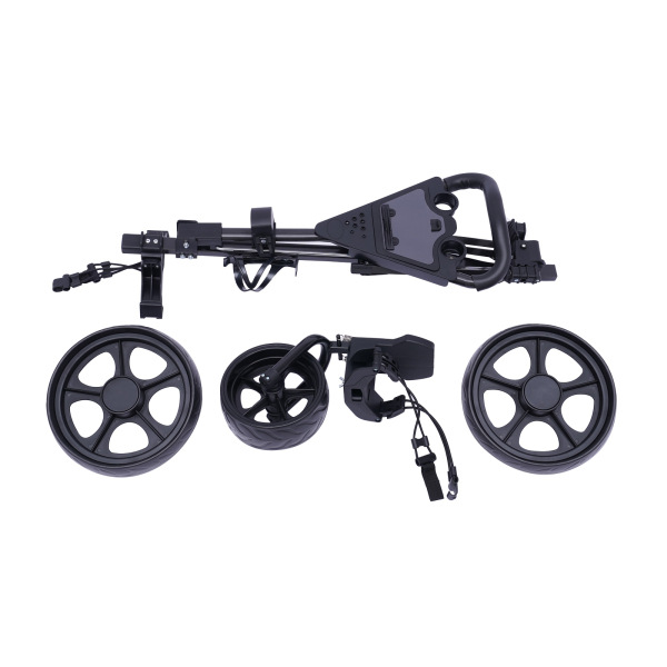 Opvouwbare golfkar met 3 wielen en voetrem, open en dicht in één seconde, inclusief gratis bekerhouder