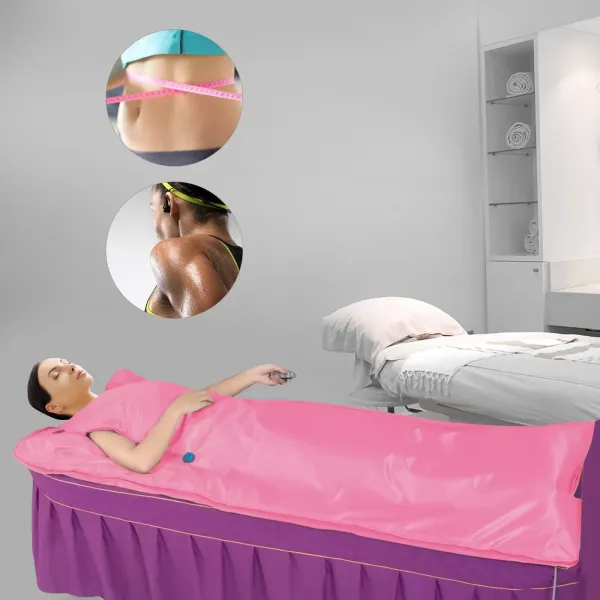 Infraroodsaunamat met afstandsbediening, draagbaar SPA-saunamat, timerfunctie, 2 zonecontroller, 650 W, 180 x 80 cm, roze Infraroodsaunamat met afstandsbediening, draagbaar SPA-saunamat, timerfunctie, 2 zonecontroller, 650 W, 180 x 80 cm, roze