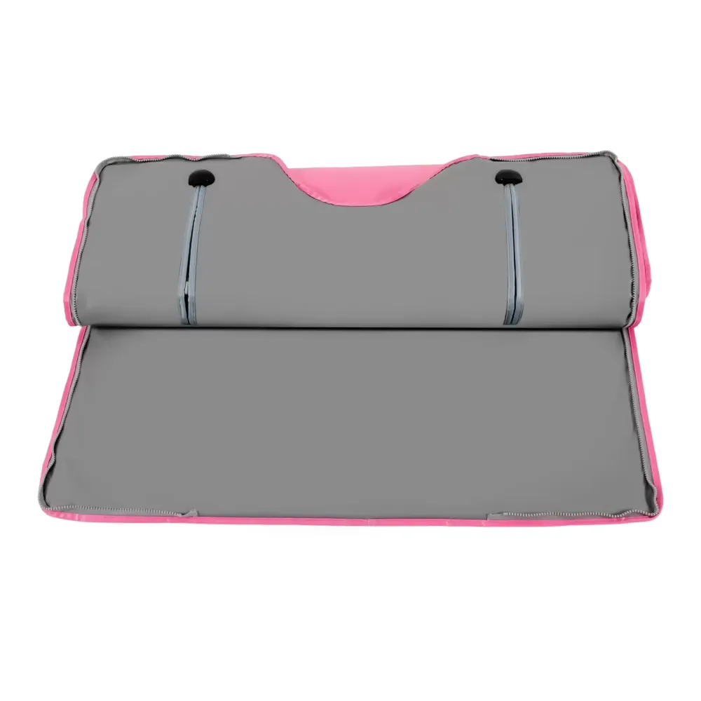 Infraroodsaunamat met afstandsbediening, draagbaar SPA-saunamat, timerfunctie, 2 zonecontroller, 650 W, 180 x 80 cm, roze
