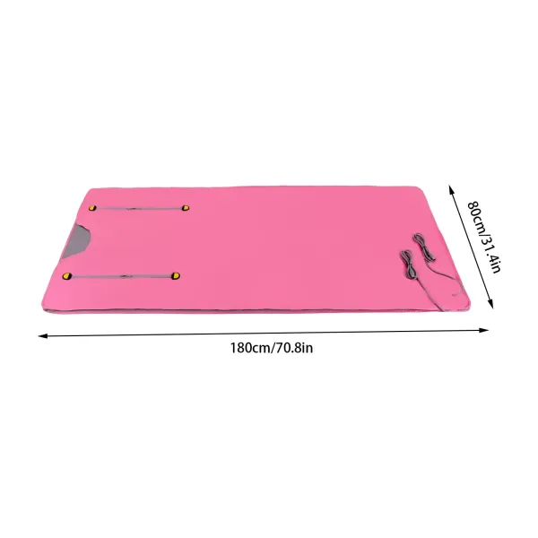 Infraroodsaunamat met afstandsbediening, draagbaar SPA-saunamat, timerfunctie, 2 zonecontroller, 650 W, 180 x 80 cm, roze