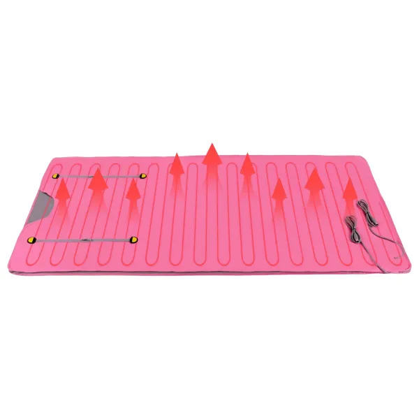 Infraroodsaunamat met afstandsbediening, draagbaar SPA-saunamat, timerfunctie, 2 zonecontroller, 650 W, 180 x 80 cm, roze Infraroodsaunamat met afstandsbediening, draagbaar SPA-saunamat, timerfunctie, 2 zonecontroller, 650 W, 180 x 80 cm, roze