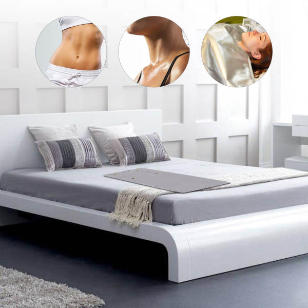 Infrarood saunadeken Saunazak Lichaamsvormende deken 2-zonecontroller Professionele ontgiftingsbehandeling Anti-aging schoonheidsmachine Zilver