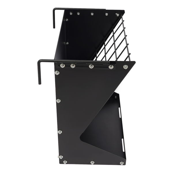 Grote hooirek voor schapen en geiten, hooirek, 2-in-1 hooi & graan/voederbak voor geiten, paarden, schapen, konijnen, koeien - zwart