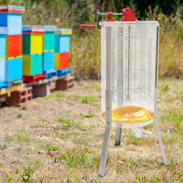 Handmatige honingextractor van acryl met 2 frames Bee Honey Extractor Centrifuge voor imkersaccessoires Handmatige honingextractor van acryl met 2 frames Bee Honey Extractor Centrifuge voor imkersaccessoires