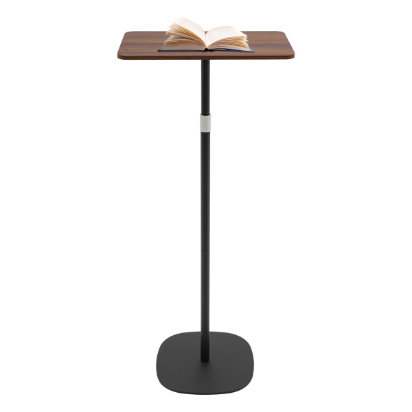 46-120cm Staand bureau, mobiel bureau, verstelbare bijzettafel voor kantoren, vergaderruimtes en studeerkamers - Zwart, walnoot