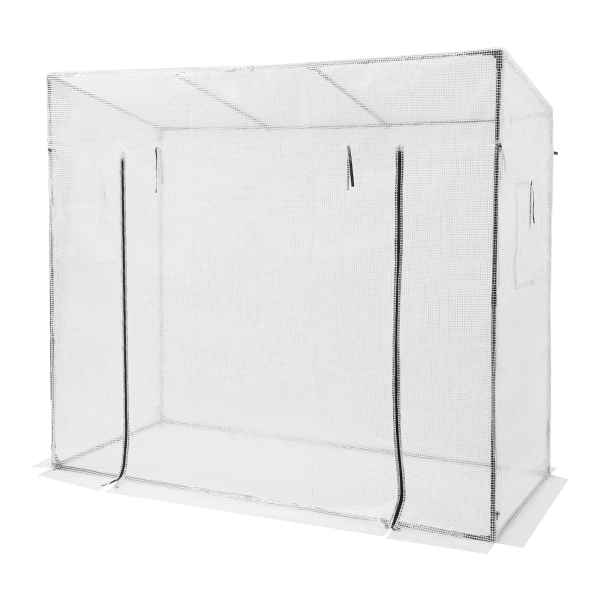 200x77x170cm Plantenkas, Kasset met Raam, Kas voor Buiten - Wit