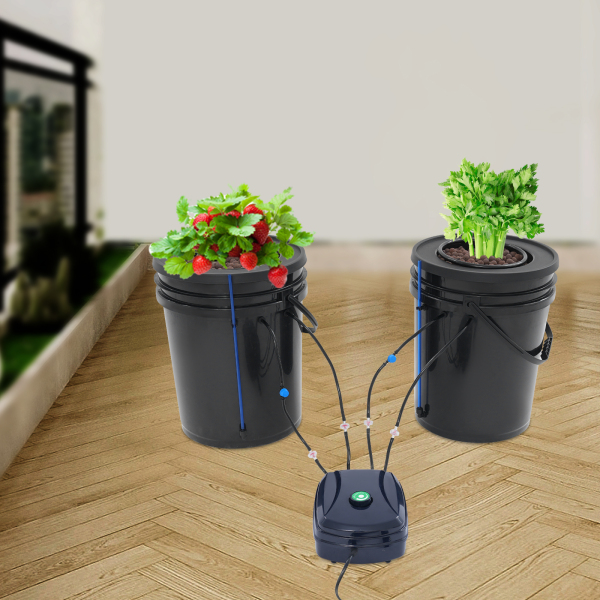 2 stuks Hydroponisch teeltsysteem, 5-Gallon Diepwatercultuur met luchtpomp, mechanisme van diepwaterteelt 2 stuks Hydroponisch teeltsysteem, 5-Gallon Diepwatercultuur met luchtpomp, mechanisme van diepwaterteelt