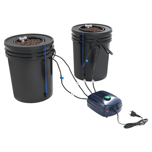 2 stuks Hydroponisch teeltsysteem, 5-Gallon Diepwatercultuur met luchtpomp, mechanisme van diepwaterteelt 2 stuks Hydroponisch teeltsysteem, 5-Gallon Diepwatercultuur met luchtpomp, mechanisme van diepwaterteelt