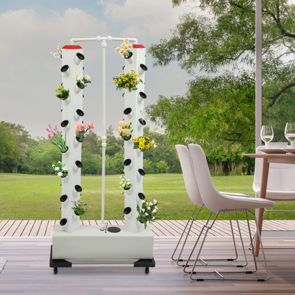 Hydroponics Verticale Groeikit Hydroponic Groeikit Verticale Planter Ontkiemingskit 31,5*7,87*64,96in Voor Bladgroenten Witte Basis