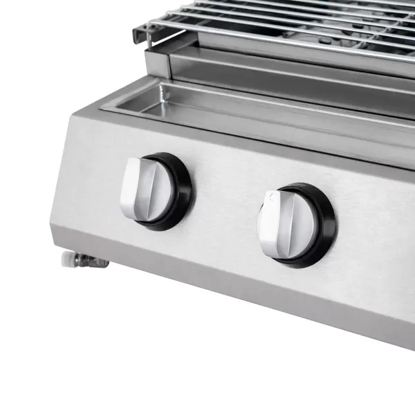 Gasbarbecue, 4 branders, LPG, gas, tafel, barbecue, tuin, RVS steaktafel 2800 Pa