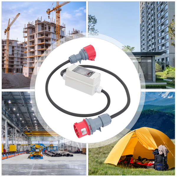H07RN-F 5*2.5mm² 5P 32A Plug 3P 16A Circuit Breaker 5P 16A Connector Hoge Stroom Adapter, Hoge Stroom Adapter met Circuit Breaker, Stroom Adapter