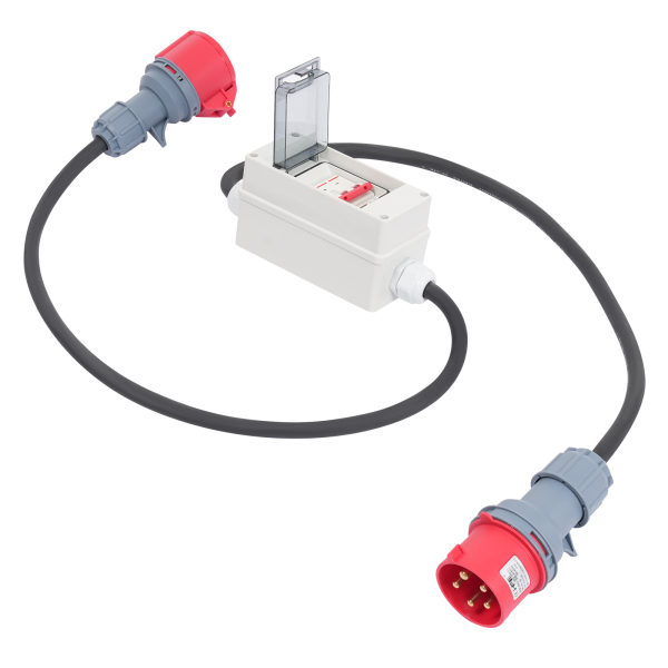 H07RN-F 5*2.5mm² 5P 32A Plug 3P 16A Circuit Breaker 5P 16A Connector Hoge Stroom Adapter, Hoge Stroom Adapter met Circuit Breaker, Stroom Adapter