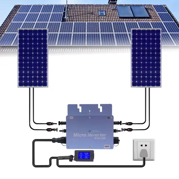Omvormer WVC-600W LCD Grid Tie Micro-omvormer Waterdicht IP65 Zonnepaneel Balkon Krachtcentrale MPPT Socket Systeem