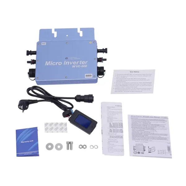 Omvormer WVC-600W LCD Grid Tie Micro-omvormer Waterdicht IP65 Zonnepaneel Balkon Krachtcentrale MPPT Socket Systeem