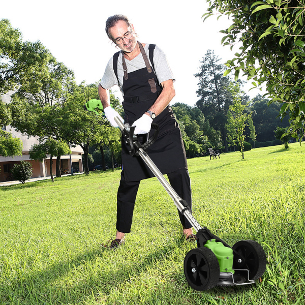 Grastrimmer op batterijen, verstelbare hoogtebedieningshendel, 4 inch cirkelzaagblad (groen)