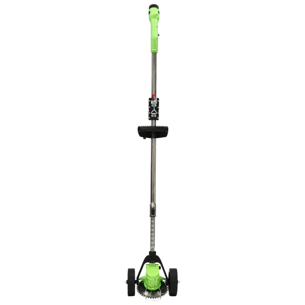 Grastrimmer op batterijen, verstelbare hoogtebedieningshendel, 4 inch cirkelzaagblad (groen)
