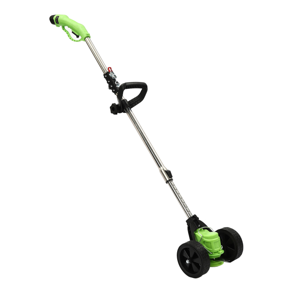 Grastrimmer op batterijen, verstelbare hoogtebedieningshendel, 4 inch cirkelzaagblad (groen)