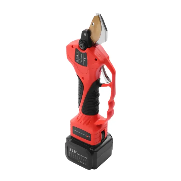 Krachtige elektrische trimmer, draadloze snoeischaar met hoog verlengstuk, kantelbare kop, draagriem, 2 x 21 V lithiumbatterijen