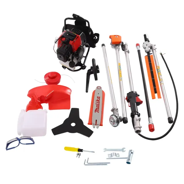 Benzinetrimmer 4 in 1 Multi - tools 43 CC Professional Bandheggenschaar combinatiesysteem 2-takt grasmaaier TOP test